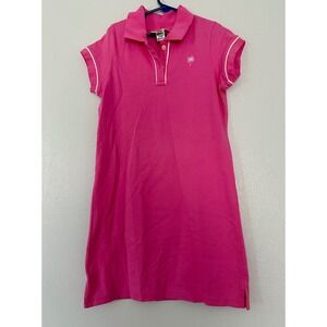 Lilly Pulitzer Pink Palm Tree Polo Dress Size 10 Cotton Spandex